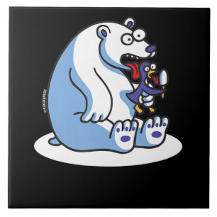 Carreau Amusant Ours Polaire Penguin Amoureux des animaux 