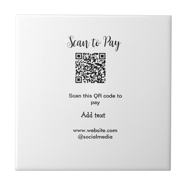 Carreau Analyser pour payer scanner code QR ajouter des dé (Devant)