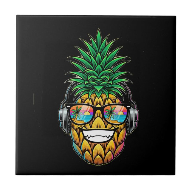 Carreau ananas avec lunettes (Devant)
