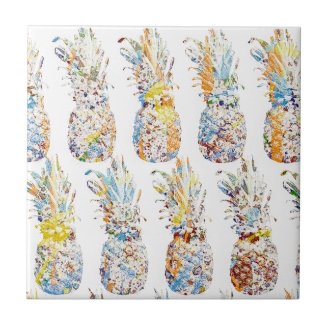 Carreau Ananas coloré Imprimer (Devant)