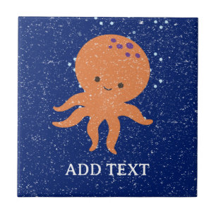Carreau Ancien papier Impression Cute Octopus Cartographie