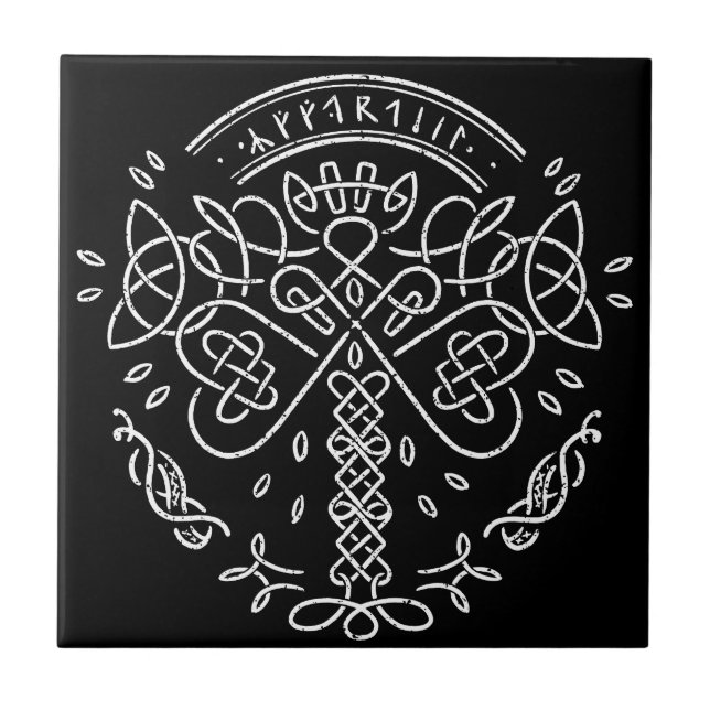 Carreau Ancien Viking Celtic Knotwork - Arbre de vie (Devant)