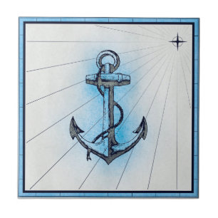 Carreau Ancre des navires nautiques vintages