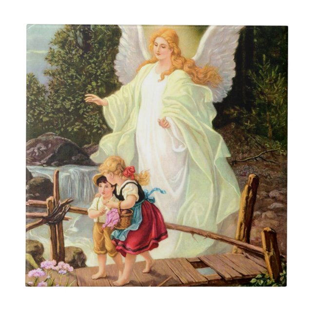 Carreau Angel gardien observant le pont des enfants (Devant)