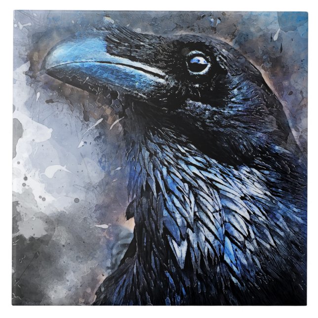 Carreau #animals de #bird de #crow d'art de corneille (Devant)
