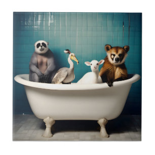 Carreau Animaux drôles dans la salle de bain