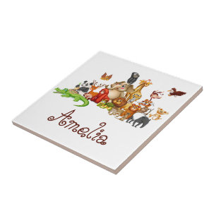 Carreau Animaux personnalisés pour enfants