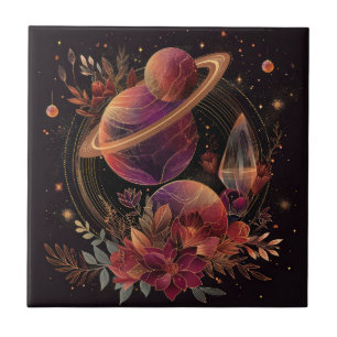 Carreau Anneau de planète à cristal cosmique Fantastique A