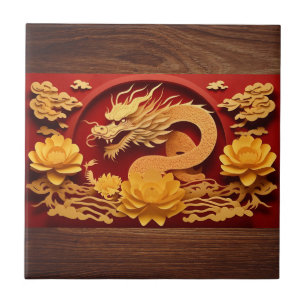 Carreau Année chinoise et vietnamienne du dragon de bois C