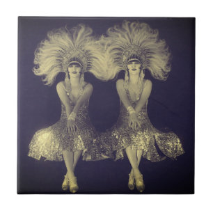 Carreau Années 1920 Les Dolly Sisters Twins Flappers