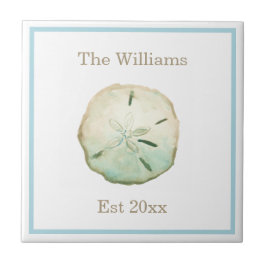 Carreau Anniversaire du Mariage du dollar de sable de plag