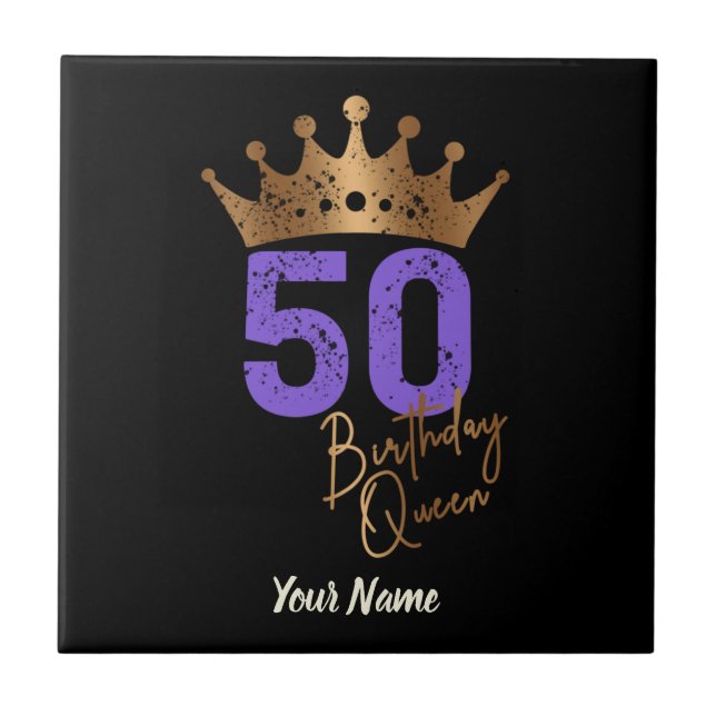 Carreau Anniversaire Reine 50 pour 50e anniversaire couron (Devant)