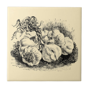Carreau Annonce vintage de fruits et légumes de l'ère vict