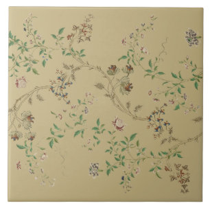 Carreau Antique 18e siècle Floral Vine Motif Imprimer