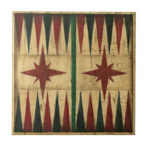 Carreau Antique Backgammon Game Board par Ethan Harper