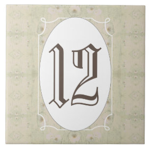 Carreau Antique Bois Floral Numéro de maison