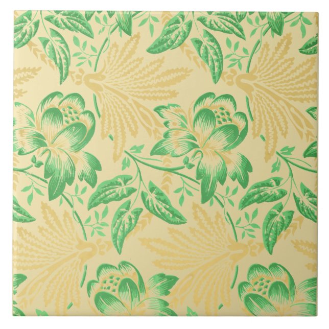 Carreau Antique Matin Gloire Français Floral Motif Imprime (Devant)