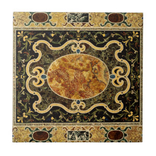 Carreau Antique Ornementale Italien Motif en pierre