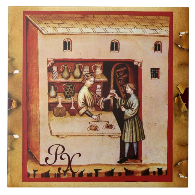 Carreau ANTIQUE PHARMACIE, Pharmacie, Monogramme (Devant)