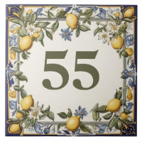 Antique Porte en citron Maison Numéro Plaque Signa