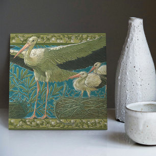 Carreau Anton Seder's Tender Storks Art Nouveau Wall