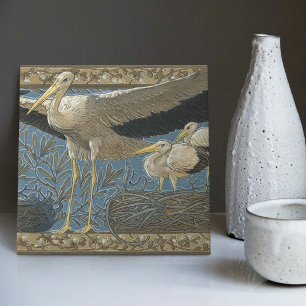 Carreau Anton Seder's Tender Storks Art Nouveau Wall