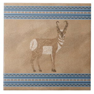 Carreau Antope Pronghorn Sud-Ouest avec bordure géométriqu