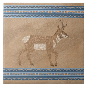 Carreau Antope Pronghorn Sud-Ouest avec bordure géométriqu