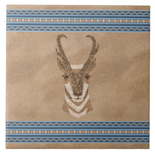 Carreau Antope Pronghorn Sud-Ouest avec bordure géométriqu