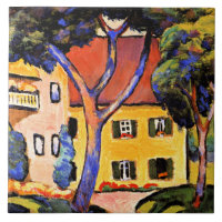 Août Macke art, Maison dans un paysage