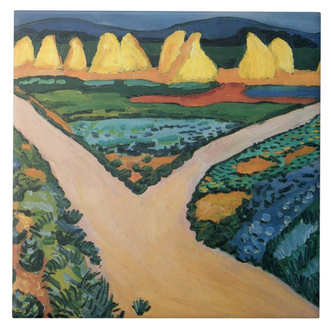 Carreau Août Macke peinture, Champs végétaux (Devant)