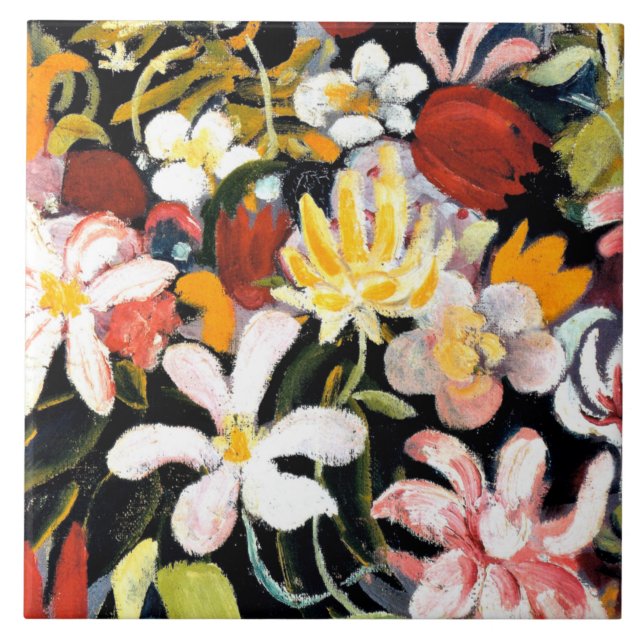 Carreau Août Macke peinture, Tapis de fleurs, (Devant)