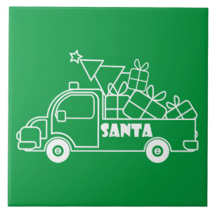 Carreau Aperçu camion de Noël Père Noël vue côté voiture
