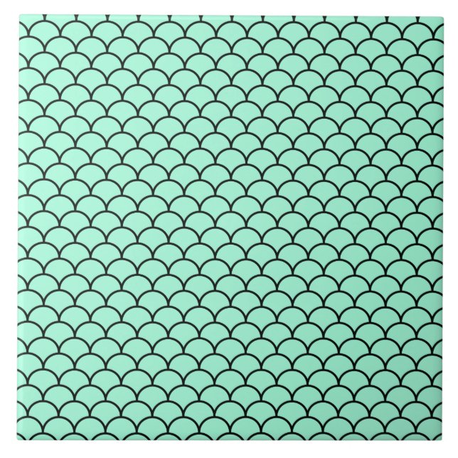 Carreau Aqua Black Mermaid Design Carrelage décoratif pers (Devant)