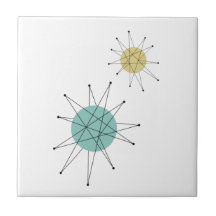 Aqua Blue Yellow Franciscan Starburst milieu du si