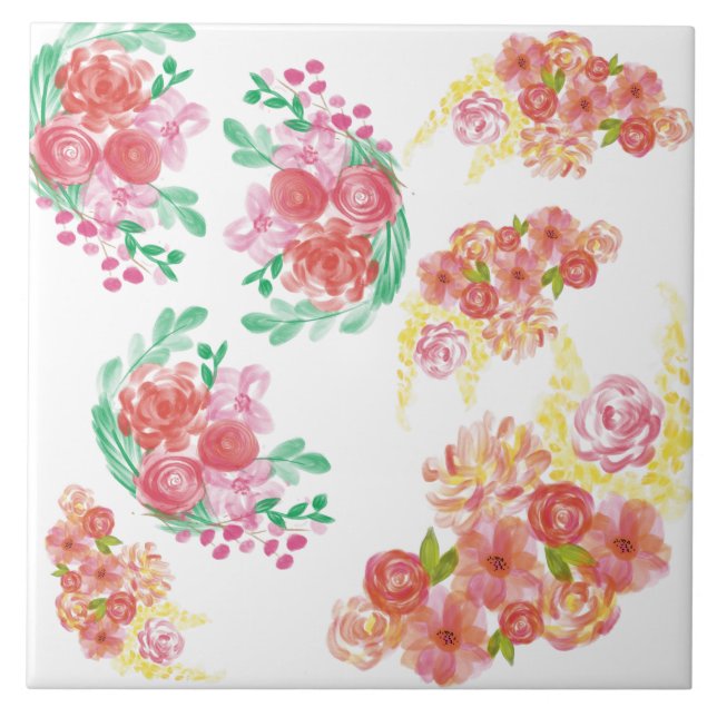 Carreau Aqua fleur (Devant)