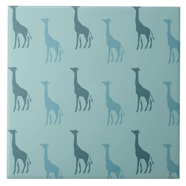 Carreau Aqua Turquoise Giraffe Animal (Devant)