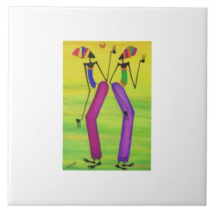 Carreau Aquarelle, African art Sun Party