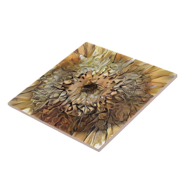 Carreau Aquarelle Big Sun Sunflower Collection élégante (Côté)