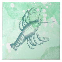 Aquarelle bleu homard inspirée du littoral