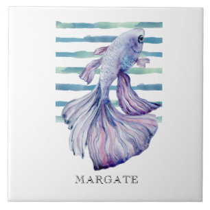 Carreau Aquarelle Bleu TROPICAL FISH Beach MARGATE