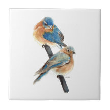 Aquarelle Bluebird Décor Art