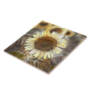 Carreau Aquarelle brillant Sunflower Collection élégante