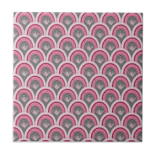 Carreau Aquarelle Classique Rose Dessinée à la Main