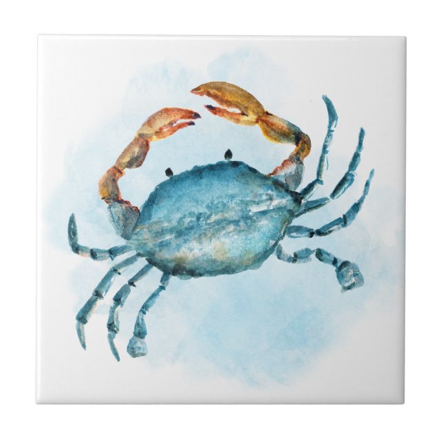 Carreau Aquarelle Côte du crabe bleu (Devant)