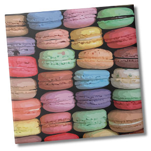 Carreau Aquarelle couleur français Macaron Motif de cookie