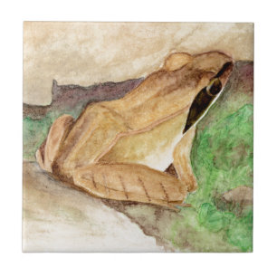 Carreau Aquarelle de grenouille à bois