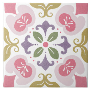 Carreau Aquarelle de jardin folklorique