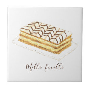 Carreau Aquarelle de pâte à feuille de mille