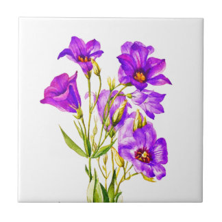 Carreau Aquarelle de Texas Bluebells Eustoma Russellianum